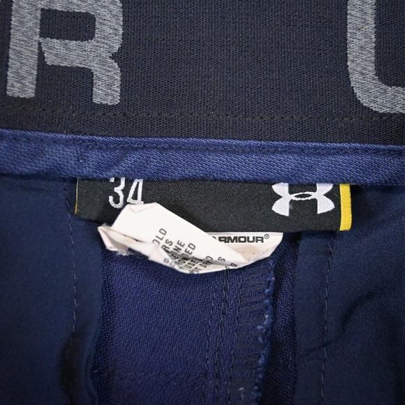 Under‎ armour 34 x 10" Navy Blue 1261612 Pleated Performance Chino Golf Shorts - Picture 2 of 3